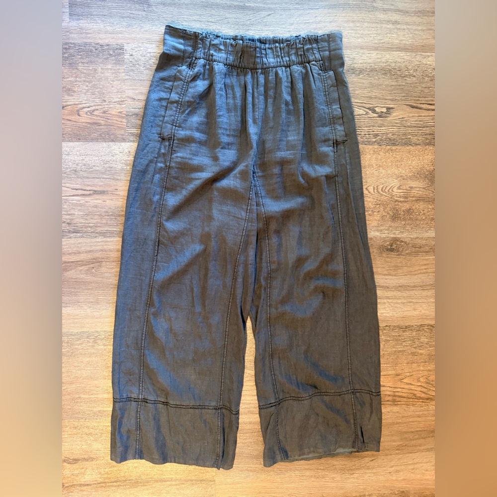 Free People Days End Charcoal Wide Leg Pants NWOT - Picture 4 of 4